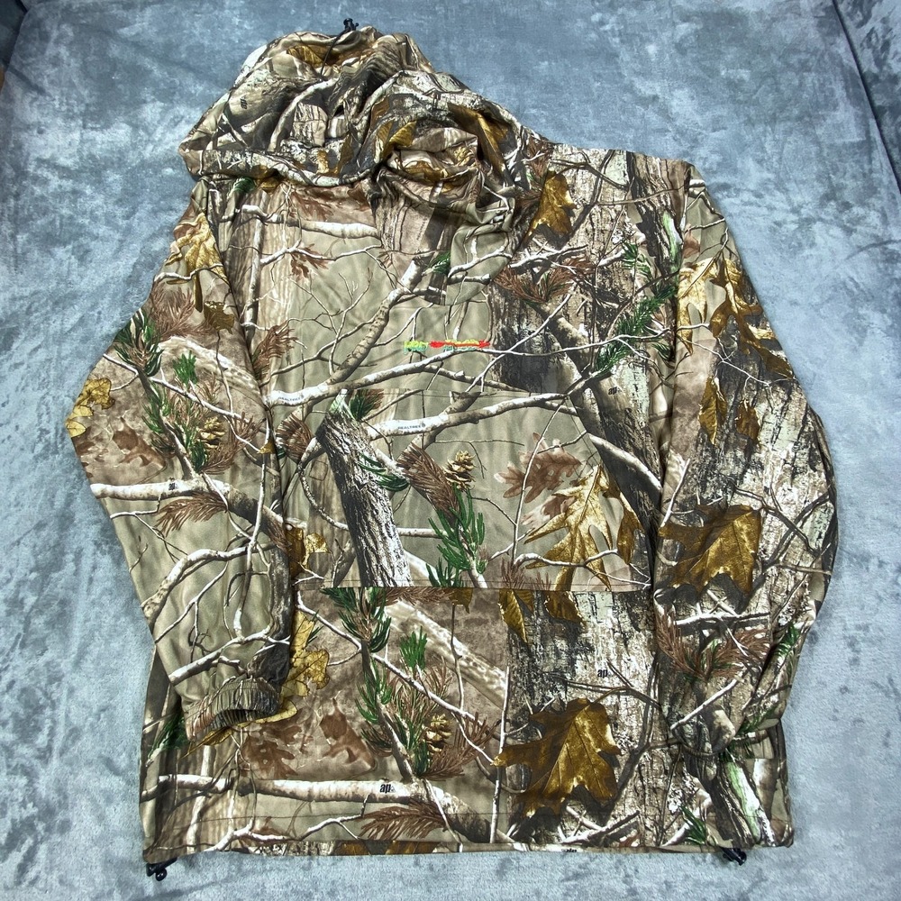 Real Tree Hoodies Mens 2XL Green Edge Hunting Long Sleeves Pullover Mask Cover